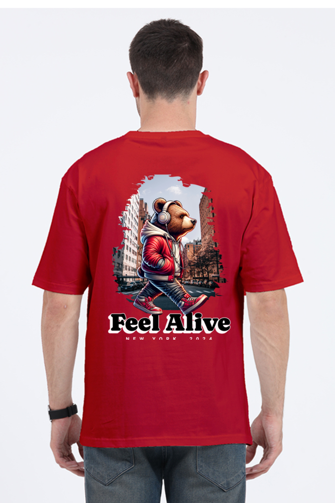 Men’s Oversized T-Shirt – Feel Alive Design | Premium Cotton Casual Wear