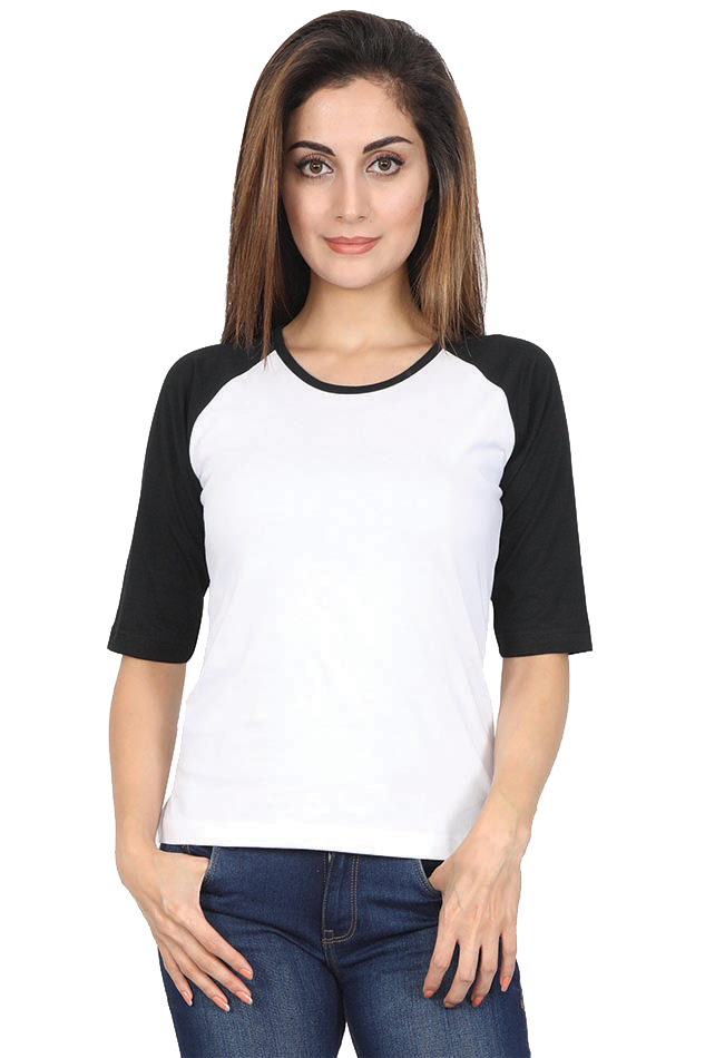 Black Female Raglan Full Sleeve T-Shirt