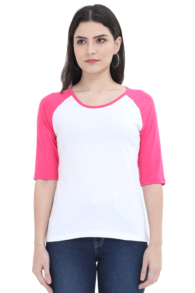 Pink Female Raglan Full Sleeve T-Shirt