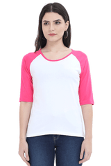 Pink Female Raglan Full Sleeve T-Shirt