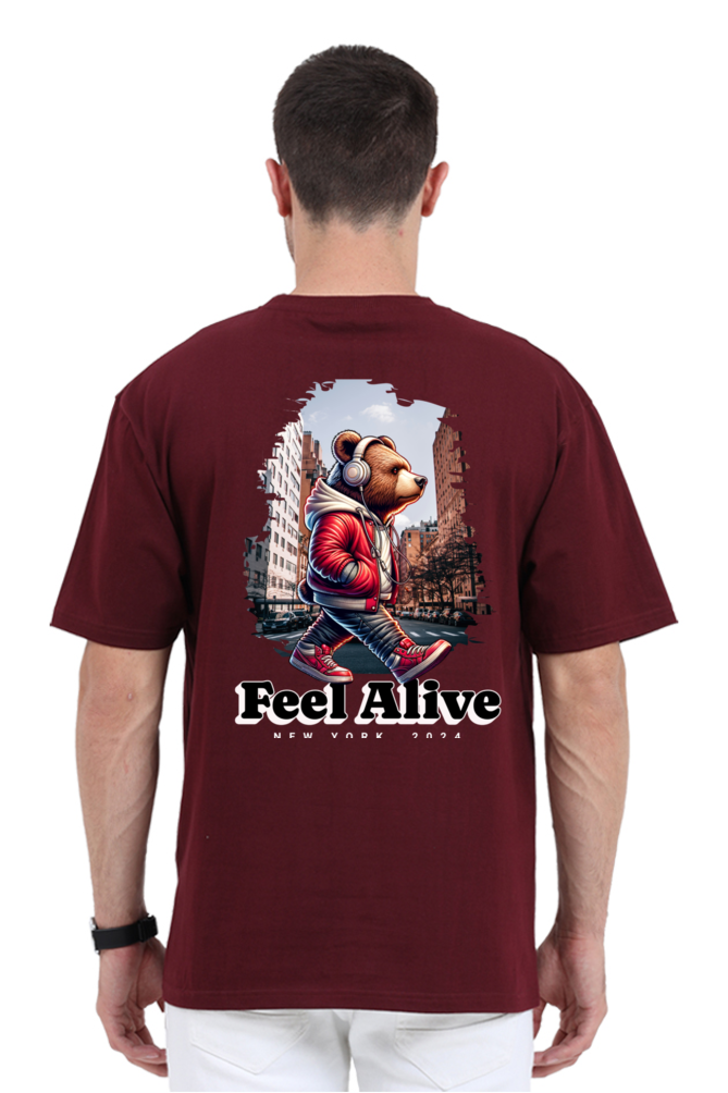 Men’s Oversized T-Shirt – Feel Alive Design | Premium Cotton Casual Wear