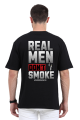 Men Oversized T-Shirt with #ChooseHealth Design and Real Men Don’t Smoke Message – Premium Cotton