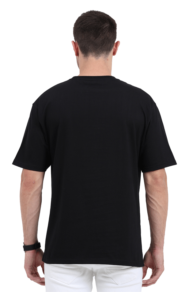 Men's Oversized Premium Black T-Shirt with Notch Buy (NB) Branding Logo.