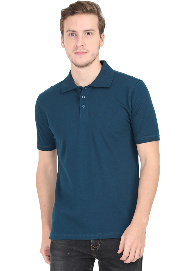 Men’s Petrol Blue Polo T-Shirt – Premium Cotton, Stylish & Comfortable