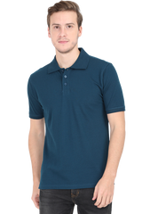 Men’s Petrol Blue Polo T-Shirt – Premium Cotton, Stylish & Comfortable