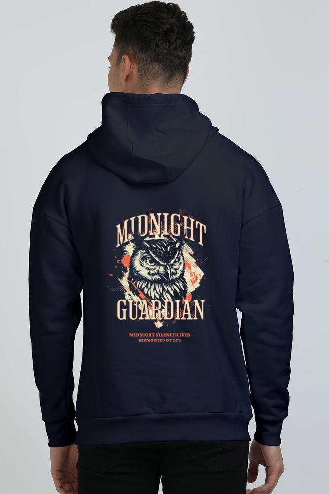 Men’s Oversized Hooded Sweatshirt – Midnight Guardian Design | Premium Cotton