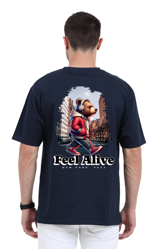 Men’s Oversized T-Shirt – Feel Alive Design | Premium Cotton Casual Wear