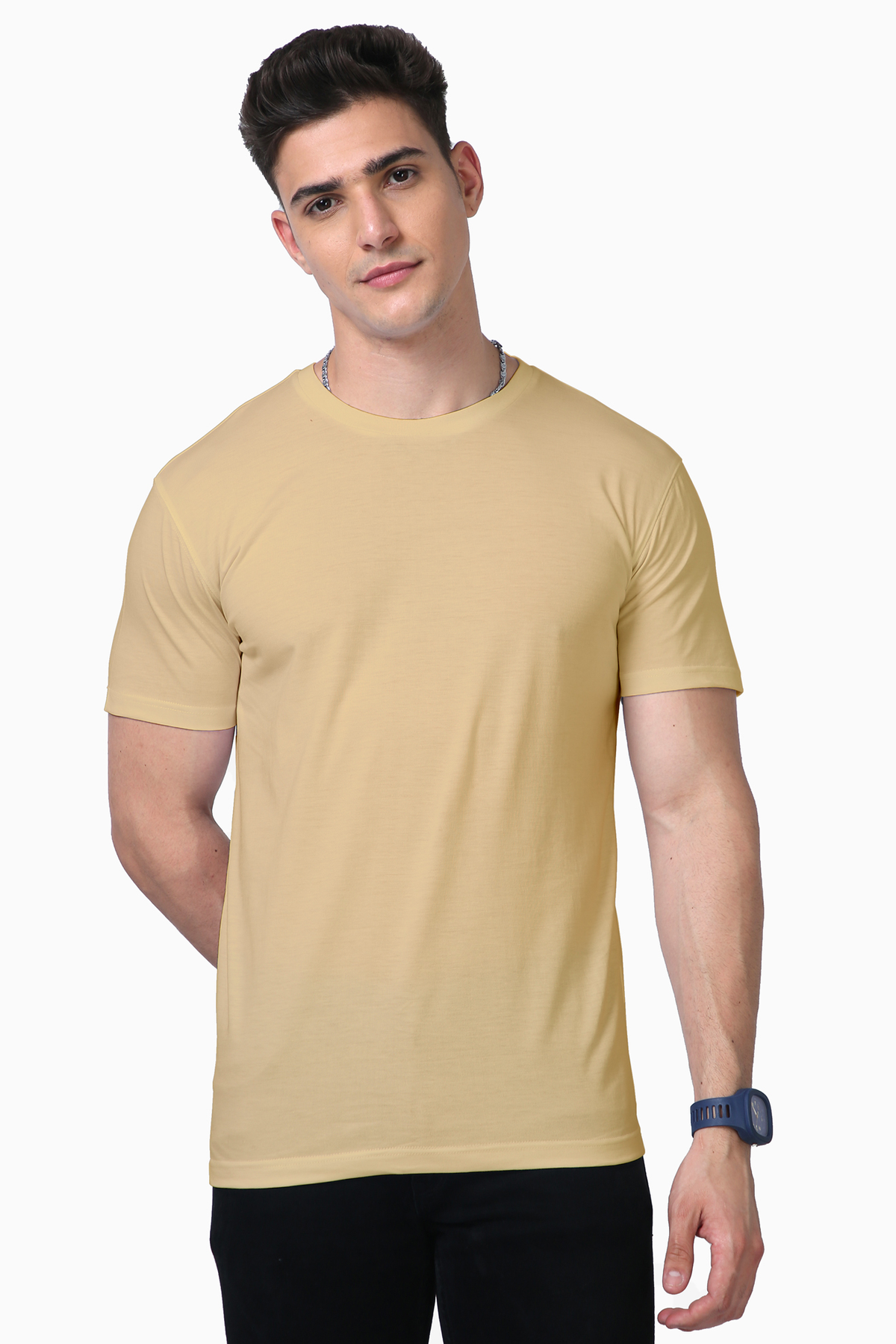 Men’s Beige Supima T-Shirt – Premium Cotton for Ultimate Comfort