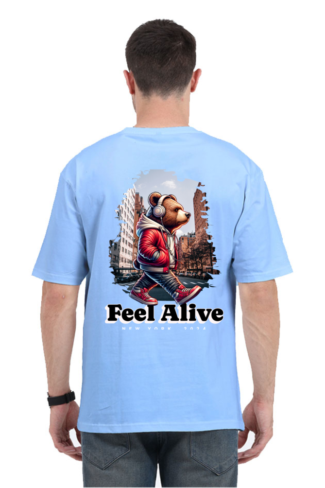 Men’s Oversized T-Shirt – Feel Alive Design | Premium Cotton Casual Wear