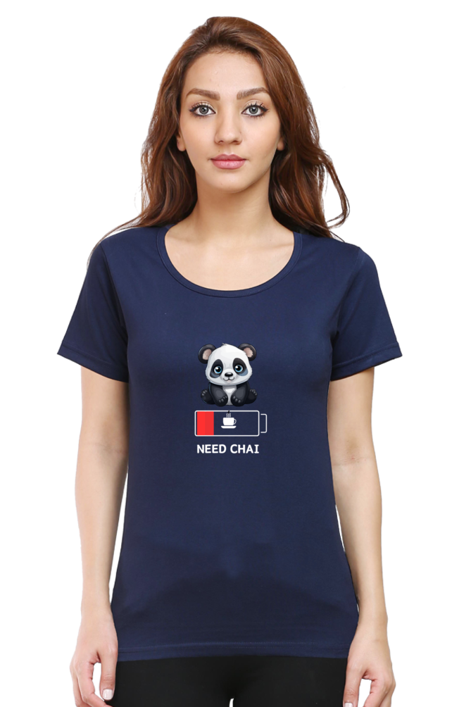 Female round neck half sleeve T-shirt