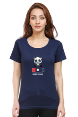 Female round neck half sleeve T-shirt