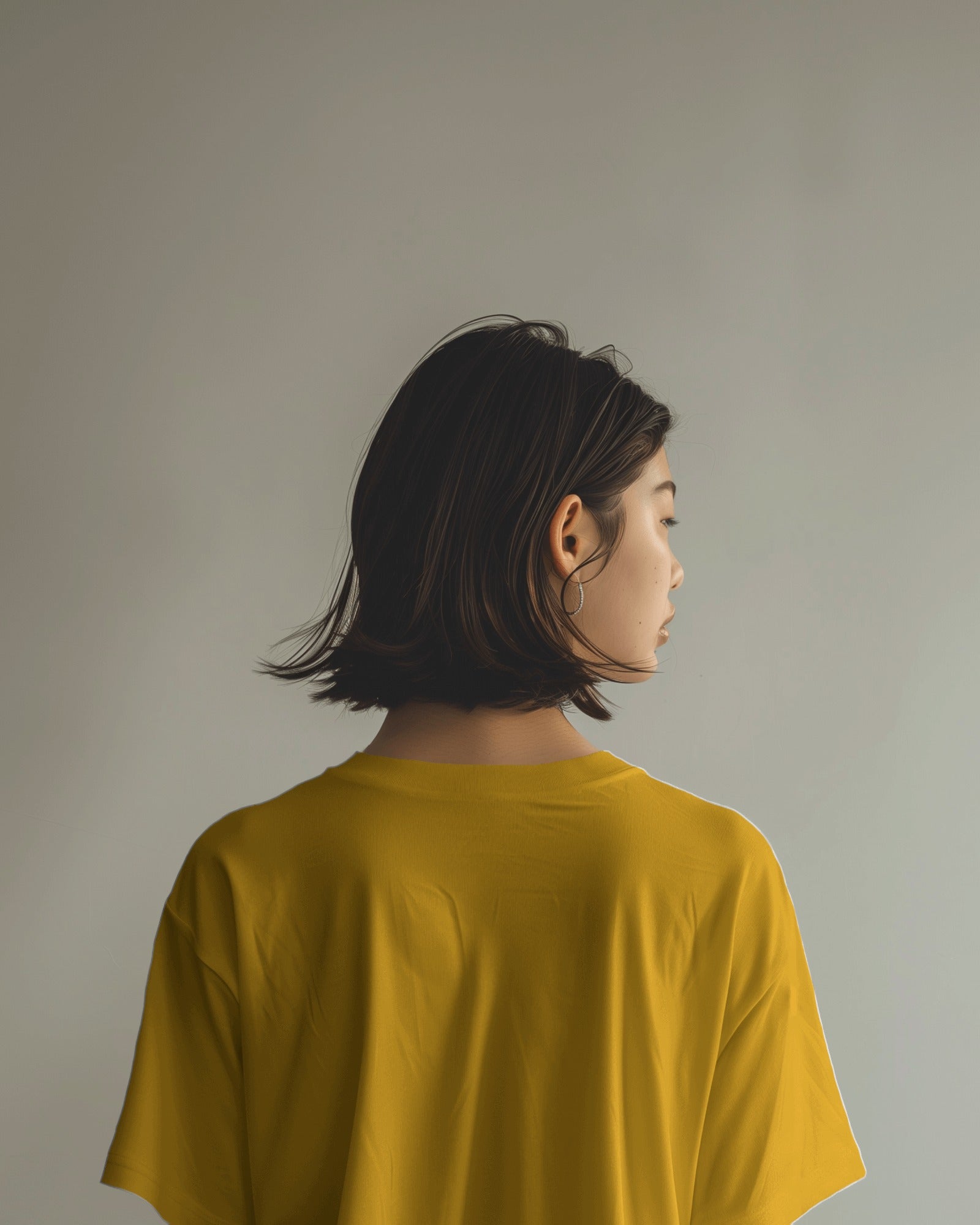 Women mustard yellow Plain oversized t shirt