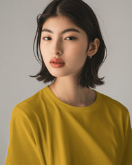 Women mustard yellow Plain oversized t shirt