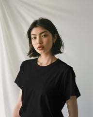 Women Black  Plain oversized t shirt