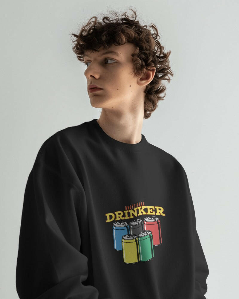 Unofficial Drinker Men's Oversized Sweatshirt – Celebrate Your Inner Party Animal