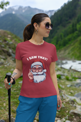 Santa Design Women's Half Sleeve T-Shirt – Premium Cotton Casual Wear | NotchBuy India