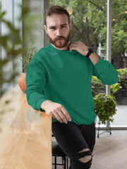 Men’s Oversized Bottle Green Premium Sweatshirt – Soft Cotton Fleece | NotchBuy India
