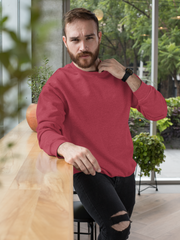 Men’s Oversized Maroon Premium Sweatshirt – Soft Cotton Fleece | NotchBuy India
