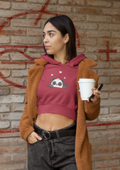 Women’s Panda Love Crop Hoodie