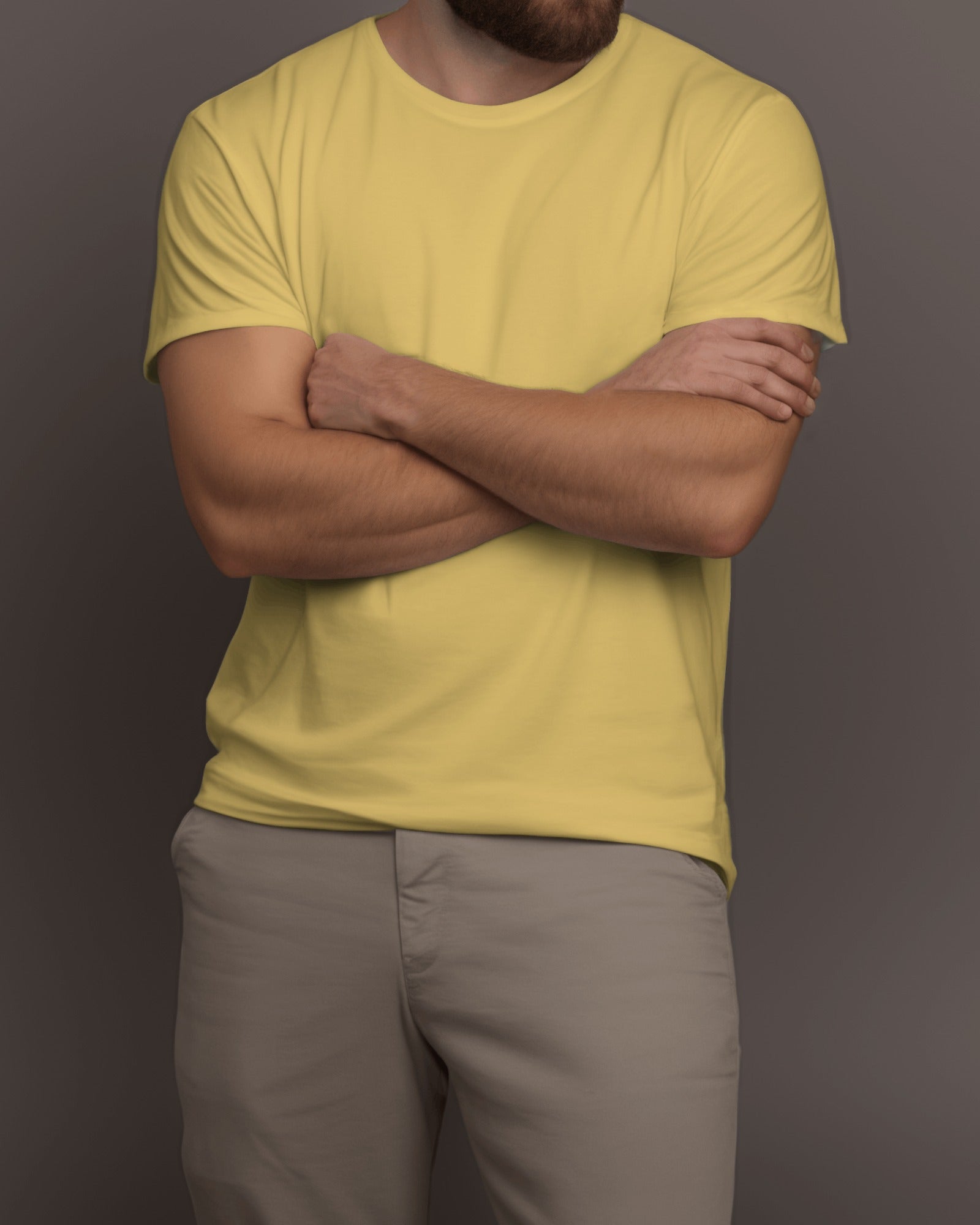 Premium Cotton Yellow T-Shirt for Men – Comfortable & Stylish