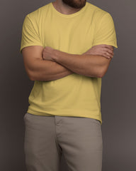 Premium Cotton Yellow T-Shirt for Men – Comfortable & Stylish