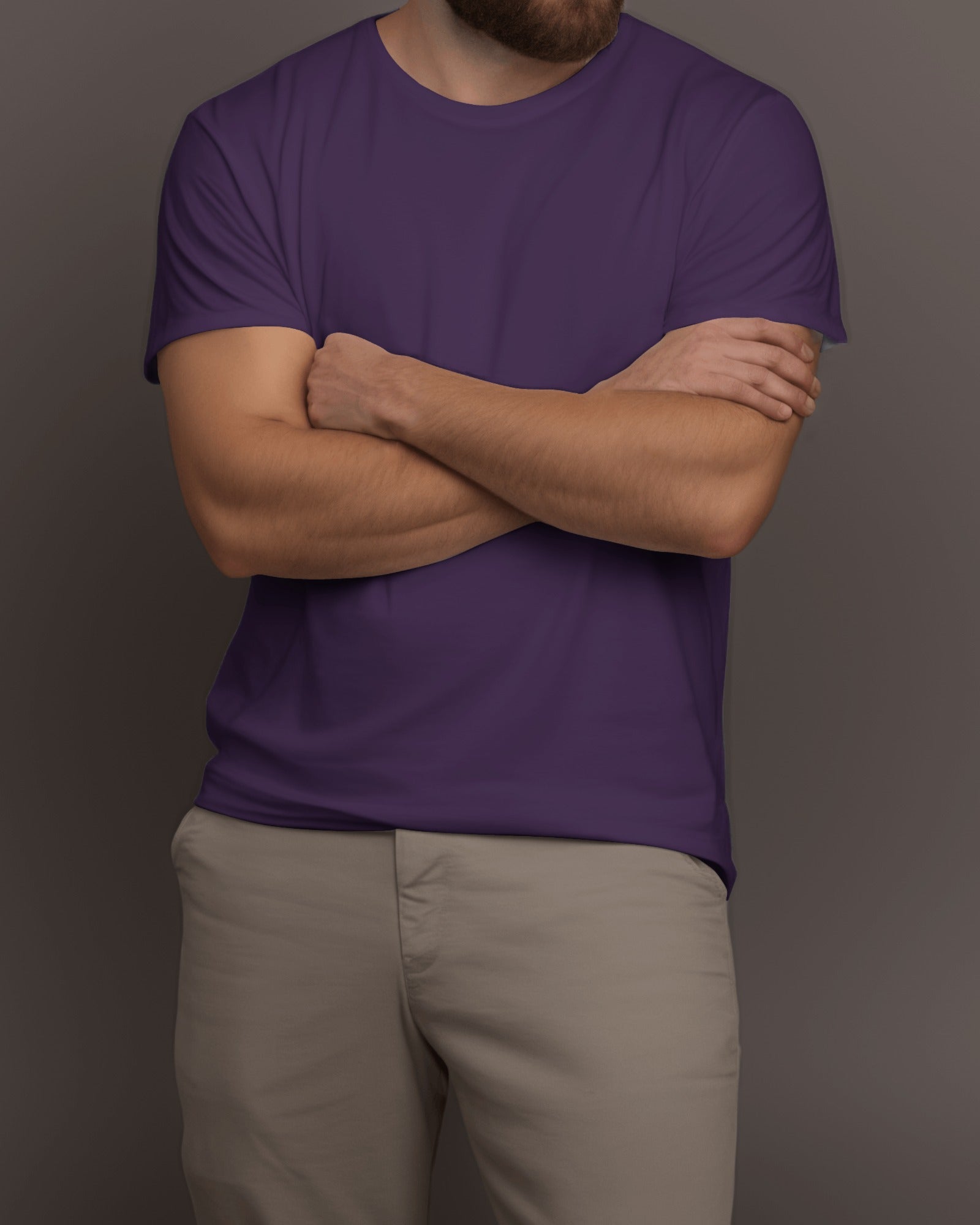 Men's Purple Premium Cotton T-Shirt – Plain, Stylish & Comfortable | Buy Online in India