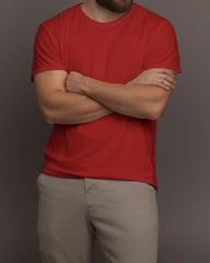 Men's Red Plain T-Shirt – Premium Cotton, Stylish & Vibrant | Buy Online in India