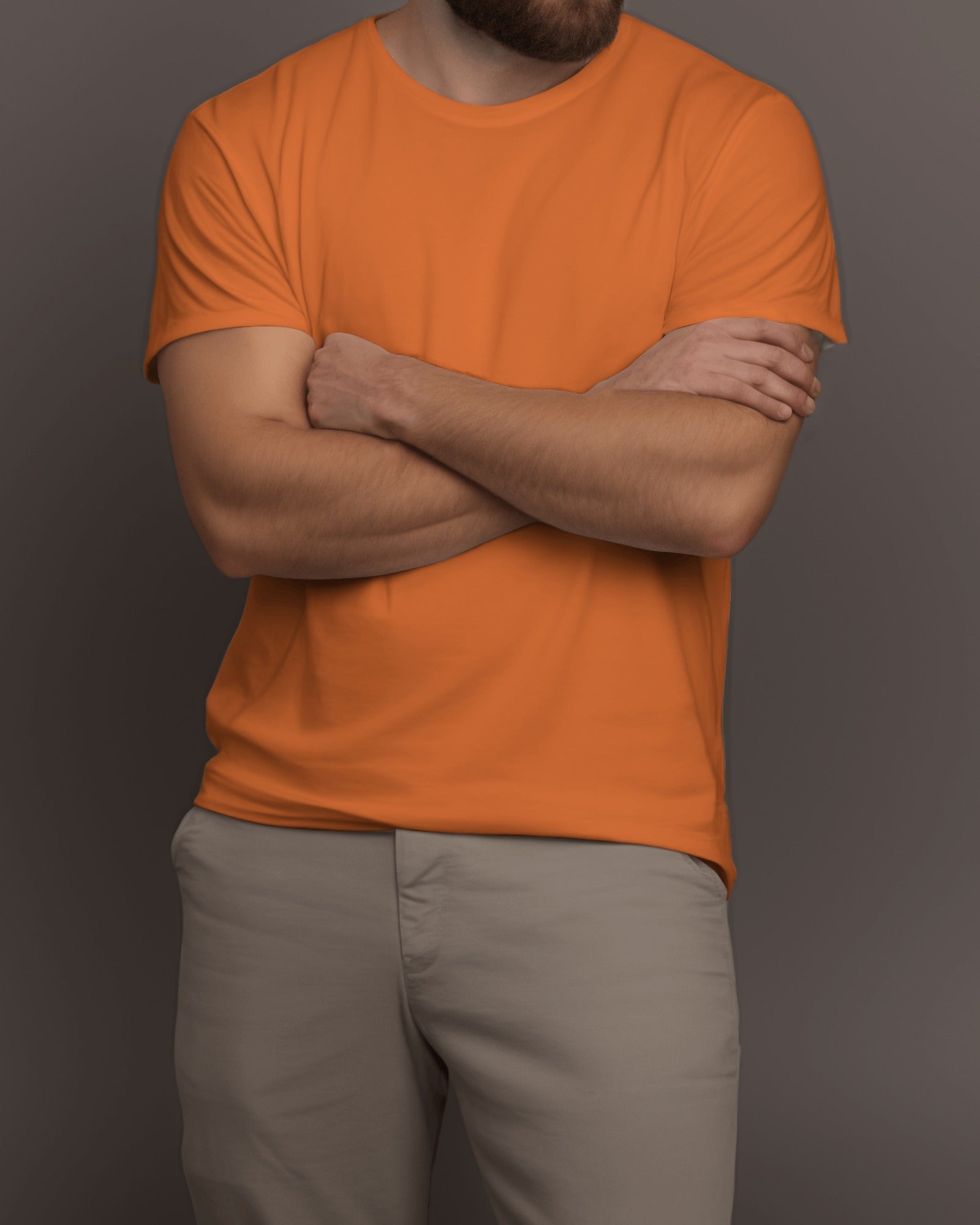 Men's Orange Premium Cotton T-Shirt – Plain, Soft & Stylish | Buy Online in India