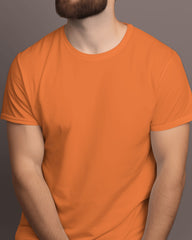 Men's Orange Premium Cotton T-Shirt – Plain, Soft & Stylish | Buy Online in India