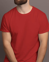 Men's Red Plain T-Shirt – Premium Cotton, Stylish & Vibrant | Buy Online in India