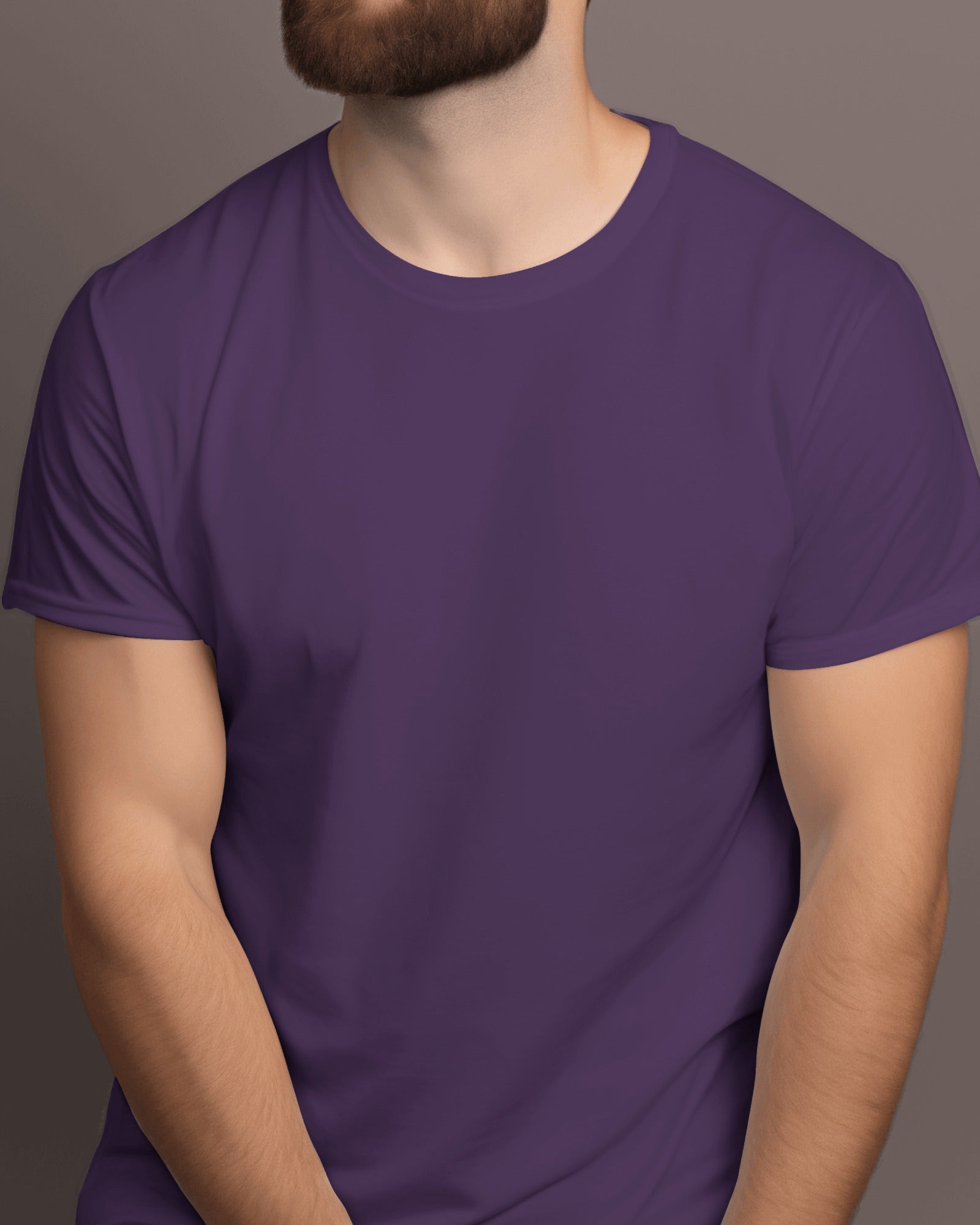 Men's Purple Premium Cotton T-Shirt – Plain, Stylish & Comfortable | Buy Online in India