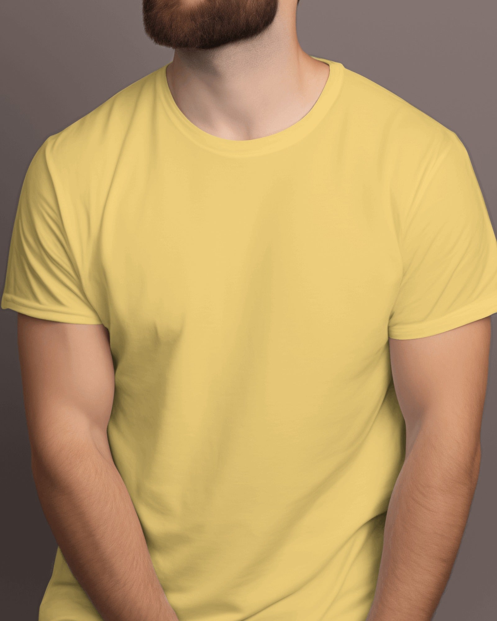 Premium Cotton Yellow T-Shirt for Men – Comfortable & Stylish