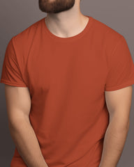 Men's Brick Red Plain T-Shirt – Premium Cotton, Stylish & Comfortable | Buy Online in India