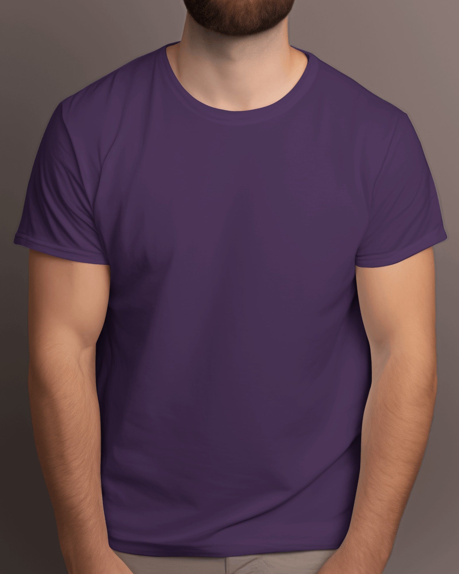 Men's Purple Premium Cotton T-Shirt – Plain, Stylish & Comfortable | Buy Online in India