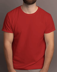 Men's Red Plain T-Shirt – Premium Cotton, Stylish & Vibrant | Buy Online in India