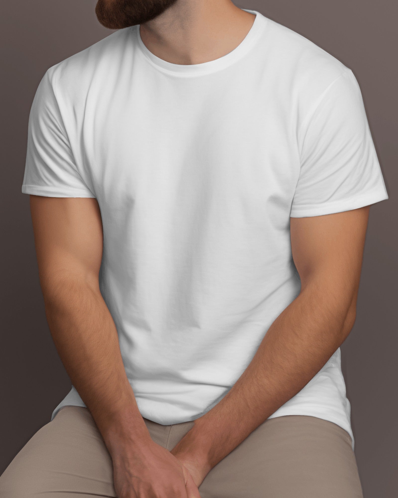 Men's White Premium Plain T-Shirt – Soft Cotton, Stylish & Versatile | Shop in India