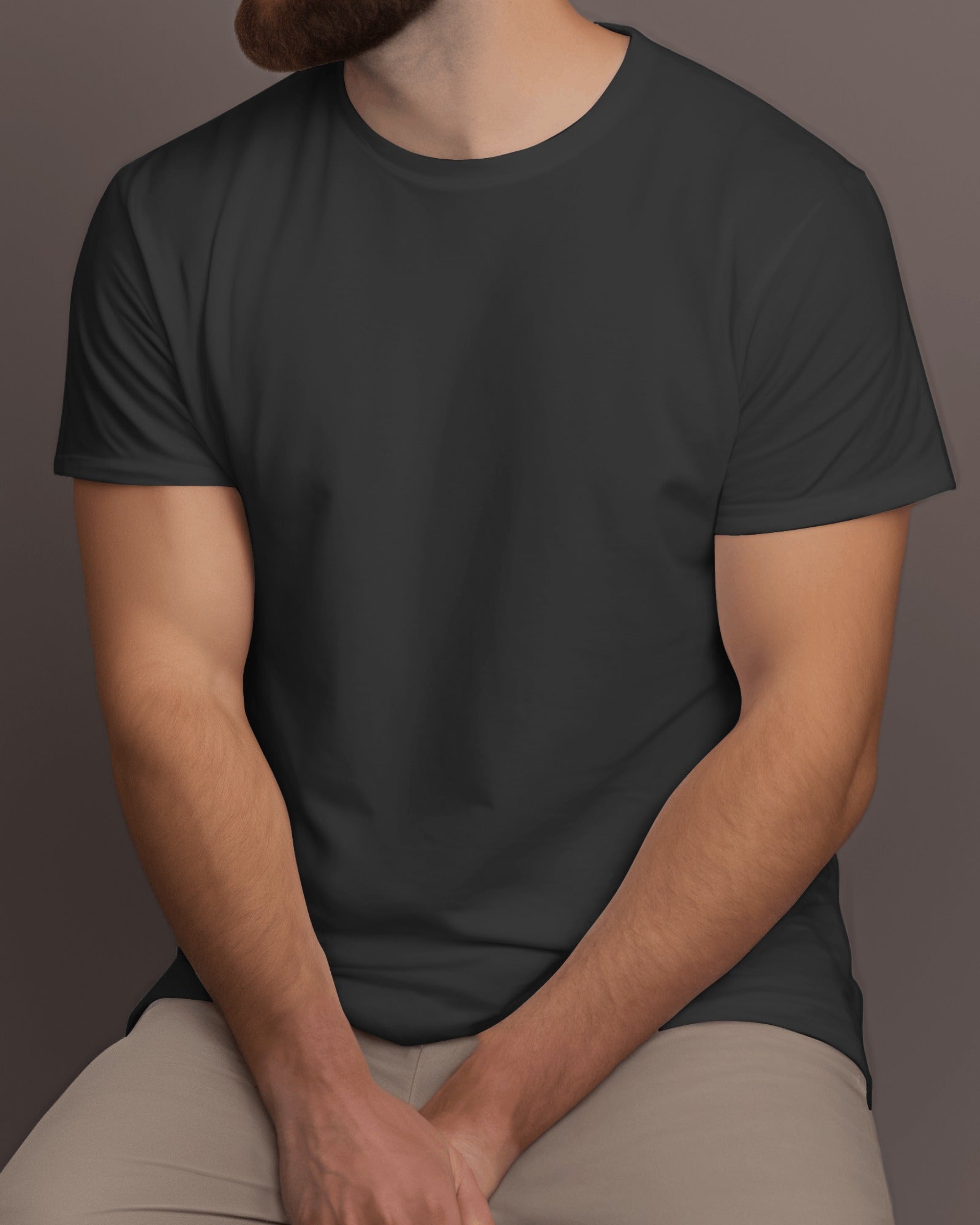 Men's Black Plain T-Shirt – Premium Cotton, Classic & Stylish | Buy Online in India