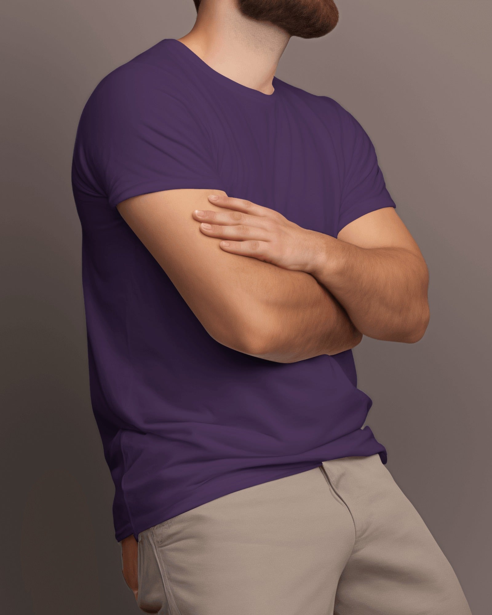 Men's Purple Premium Cotton T-Shirt – Plain, Stylish & Comfortable | Buy Online in India