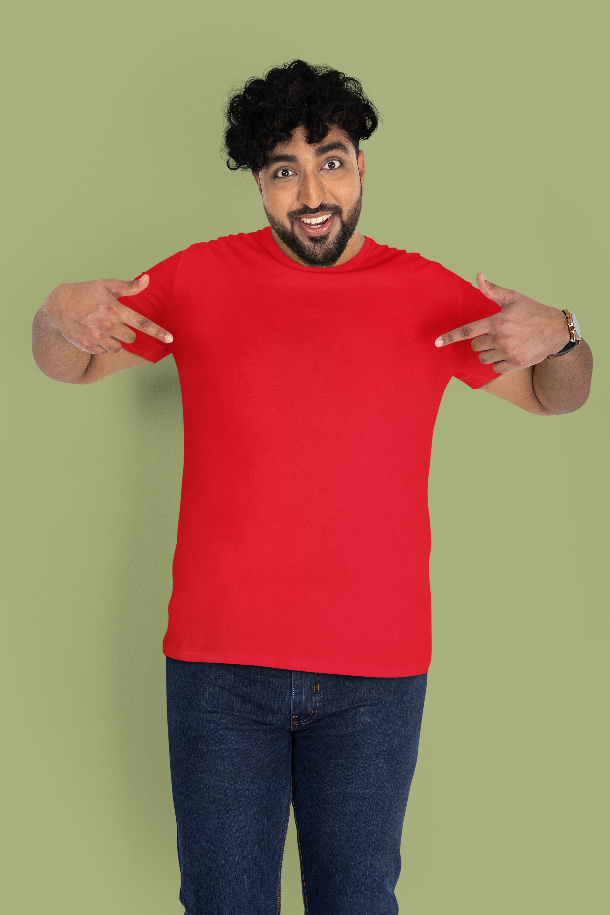 Men's Plus Size Premium Cotton T-Shirt Bundle – Red, Black & White | Comfortable & Stylish