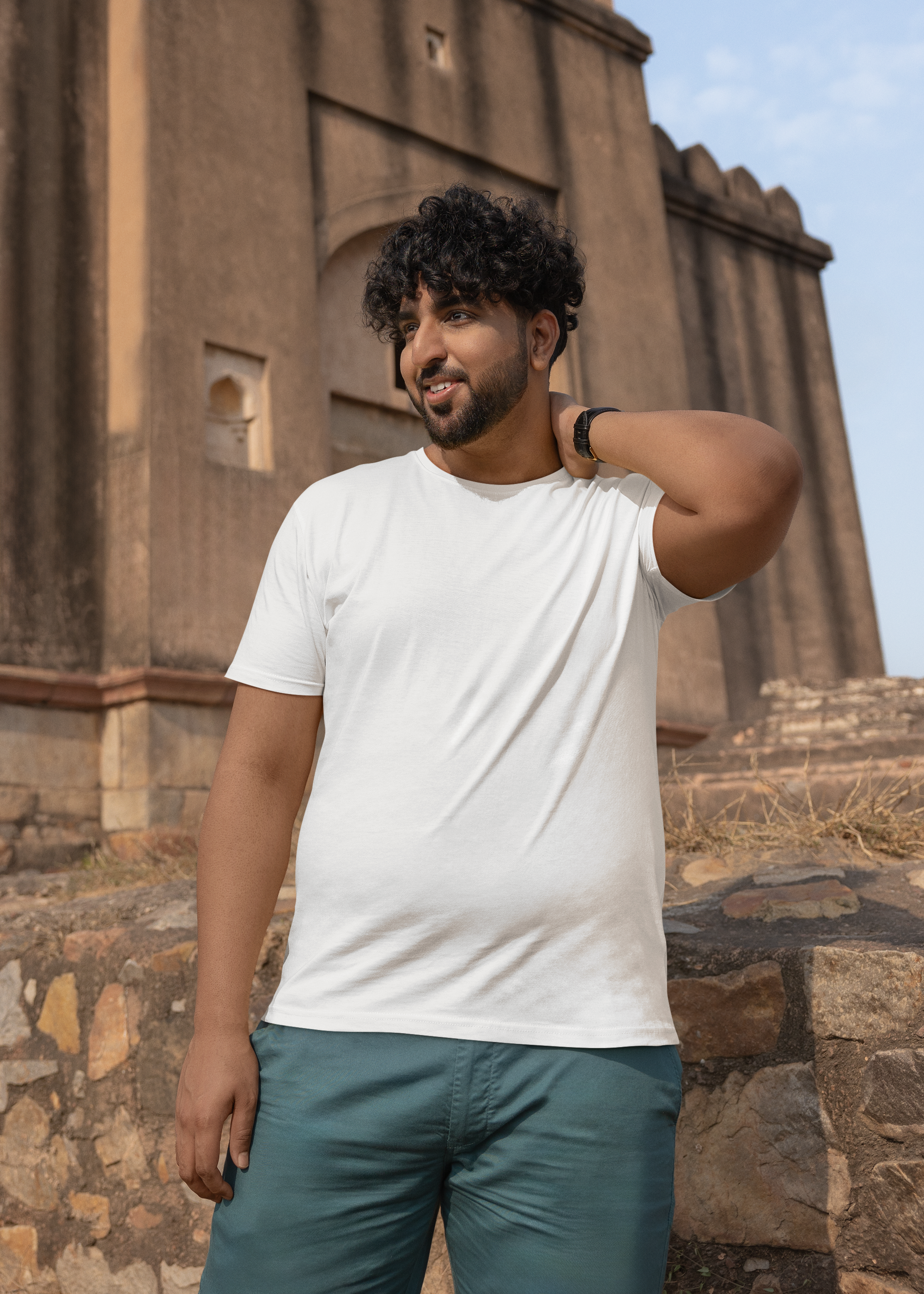 Men's White Premium Plain T-Shirt – Soft Cotton, Stylish & Versatile | Shop in India