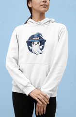 Women’s Oversized Hooded Sweatshirt with Adorable Ghost Design - Cozy & Stylish