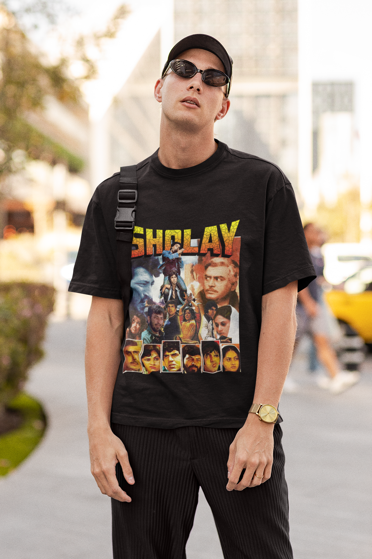 Buy Sholay Oversized T-Shirt | Vintage Bollywood Graphic Tee Online