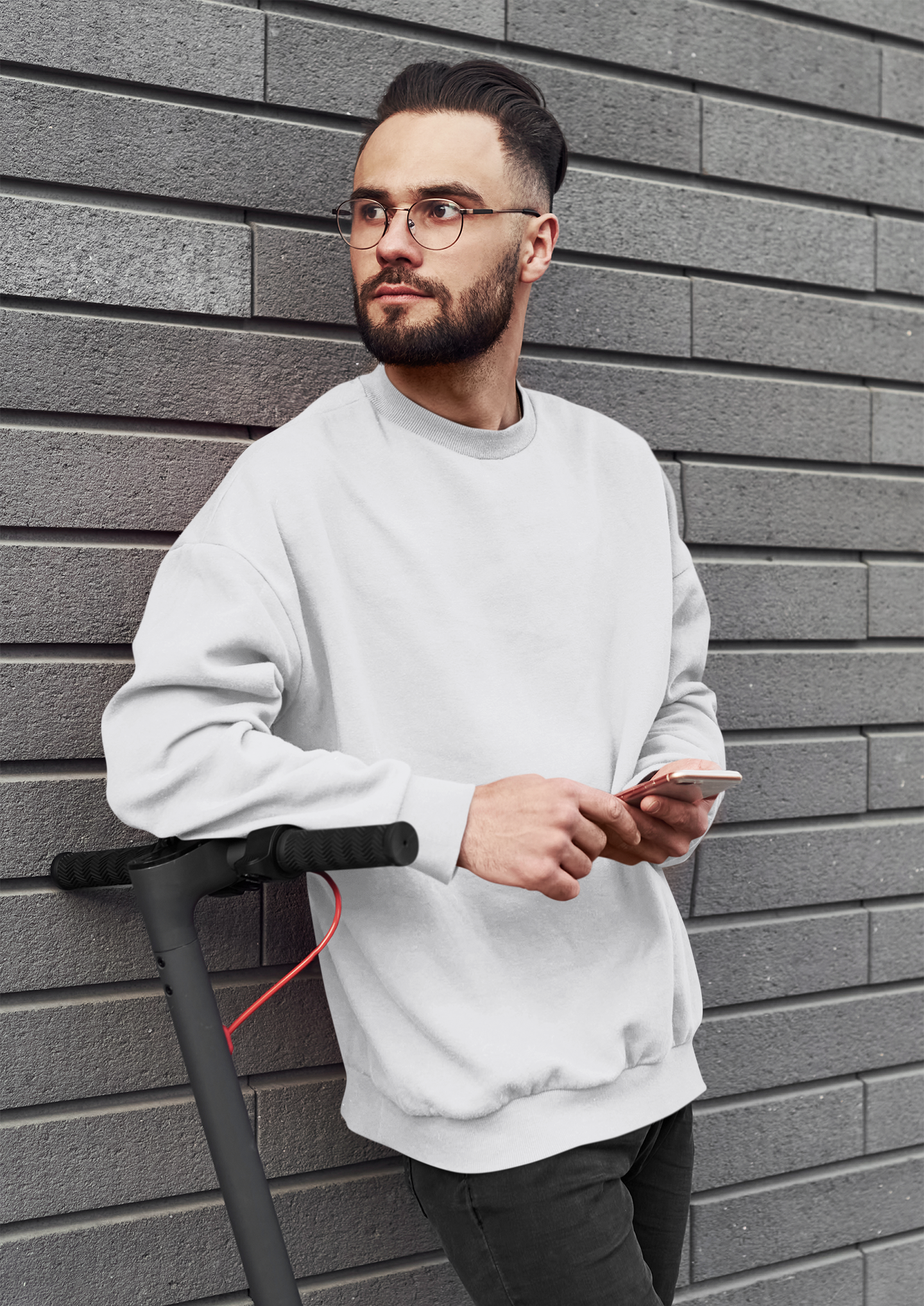 Men’s Oversized White Premium Sweatshirt – Soft Cotton Fleece | NotchBuy India
