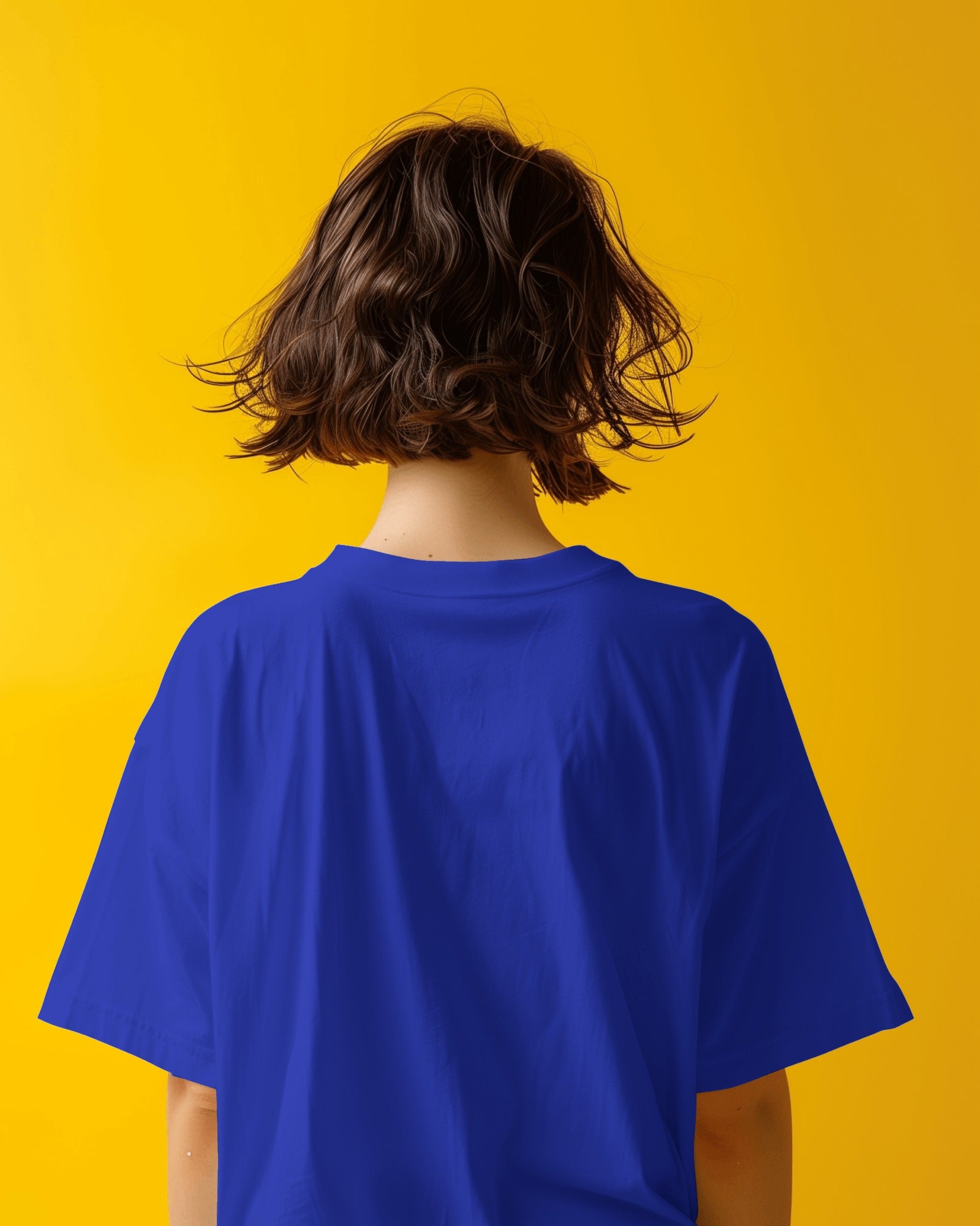 Women Royal Blue Plain oversized t shirt