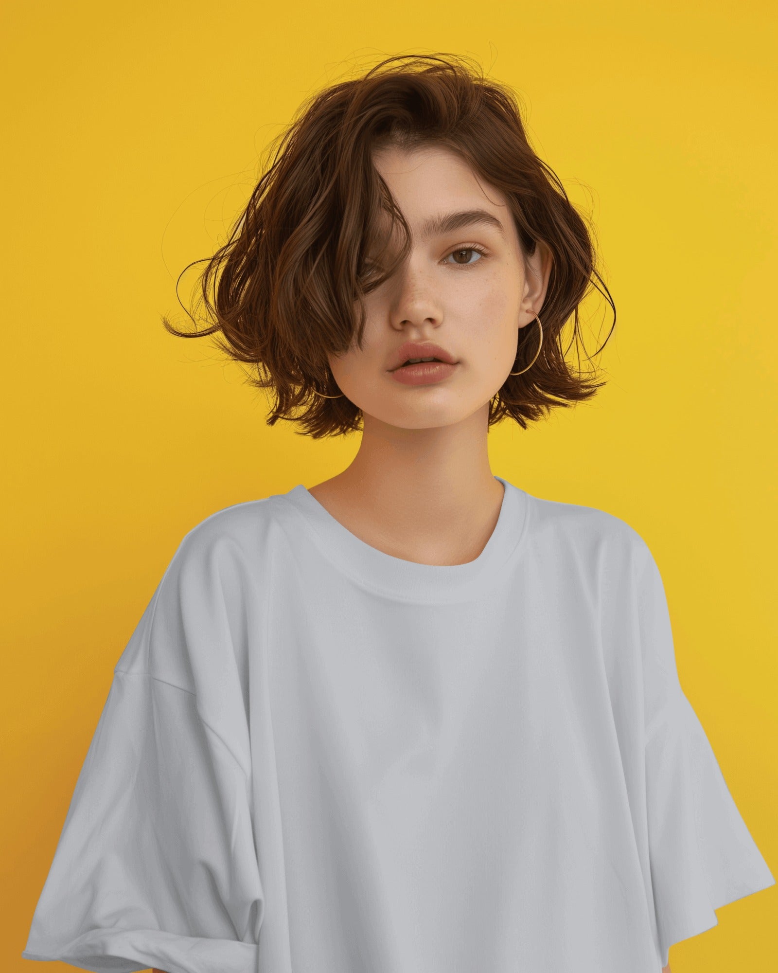 Women  White Plain oversized t shirt