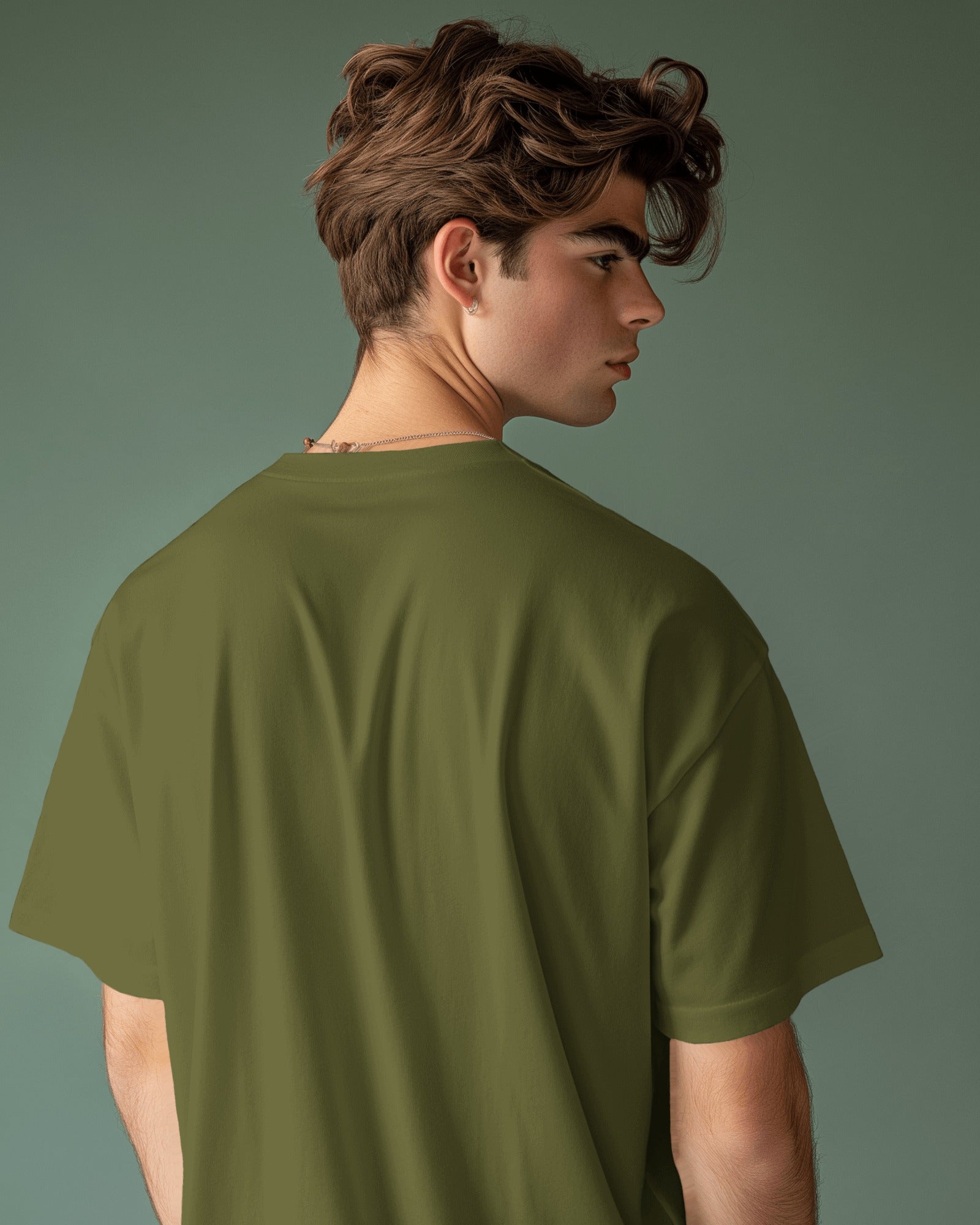 Men’s Oversized Olive Green T-Shirt – Premium Cotton for a Relaxed Style