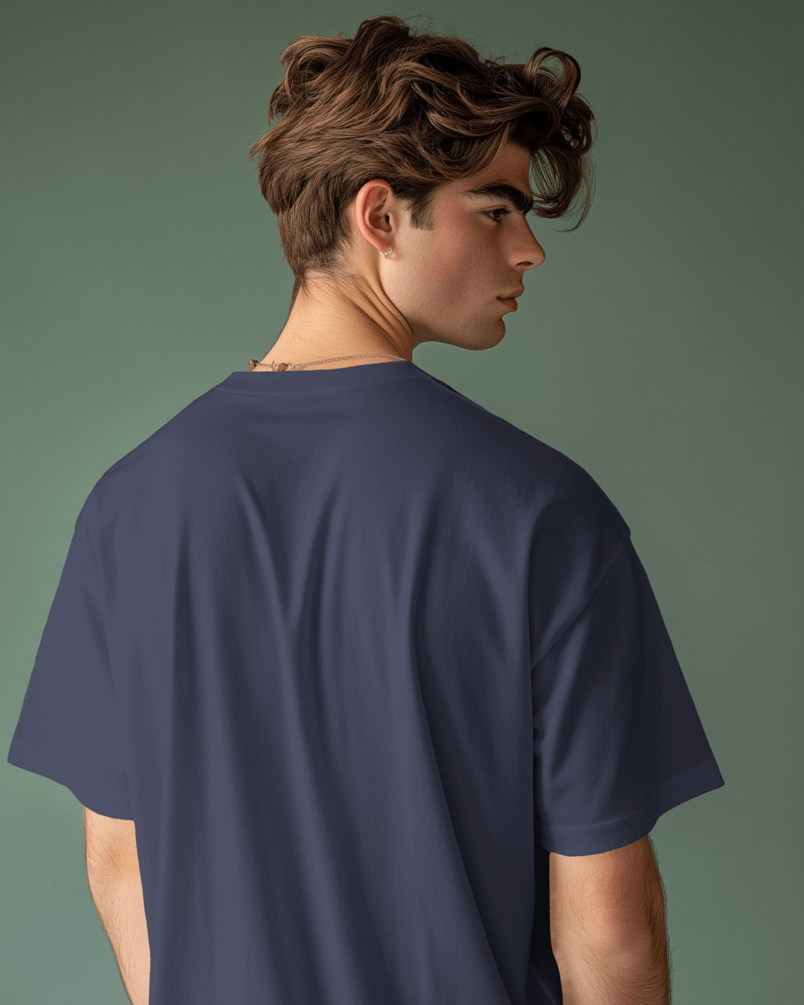 Men’s Oversized Navy Blue T-Shirt – Premium Cotton for Relaxed Comfort