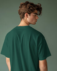 Men’s Oversized Bottle Green T-Shirt – Premium Cotton, Relaxed Fit