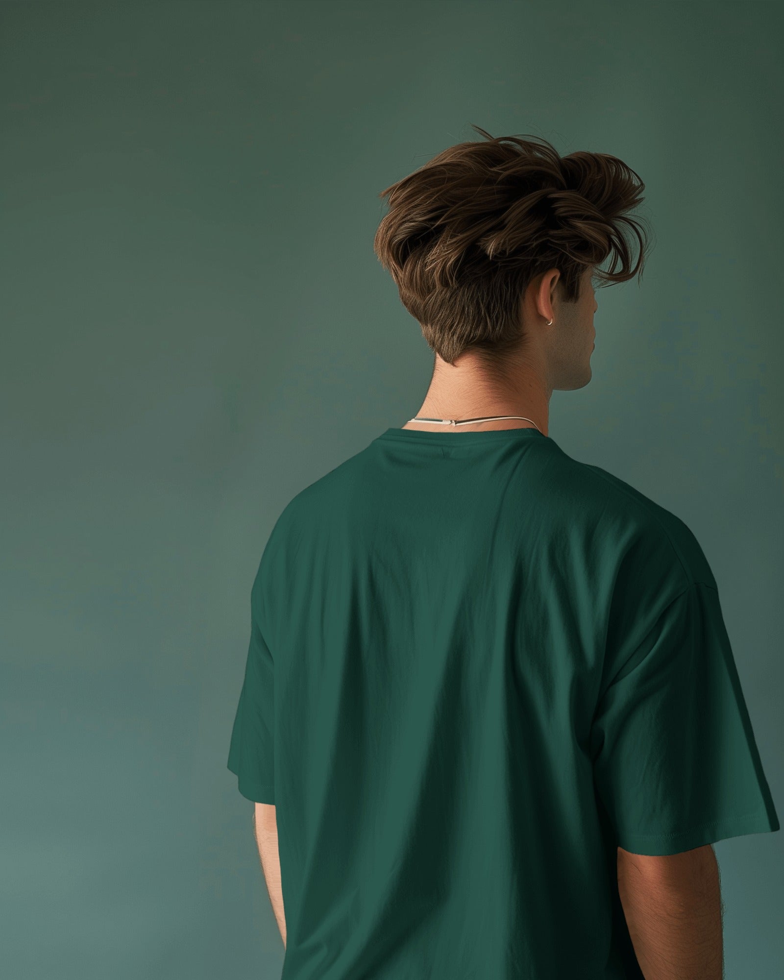 Men’s Oversized Bottle Green T-Shirt – Premium Cotton, Relaxed Fit