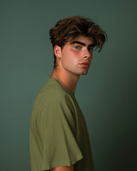 Men’s Oversized Olive Green T-Shirt – Premium Cotton for a Relaxed Style